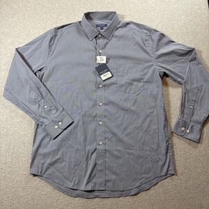 Cole Haan Men's Long Sleeve Button Up Sz XL Blue Micro Square Pacific Coast NEW